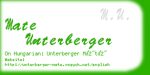 mate unterberger business card